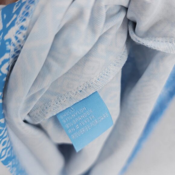 NWT J MCLAUGHLIN Havana Dress Faux Wrap Tie Aqua Blue White Neo Tapestry SMALL - Picture 6 of 7